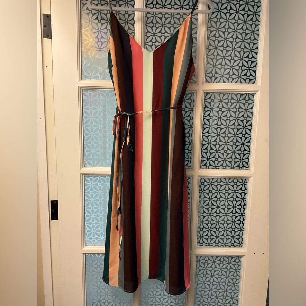 Lulus Erina striped slip dress XL